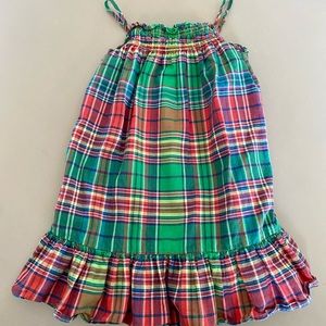 Polo Ralph Lauren smocked strappy plaid dress  3T